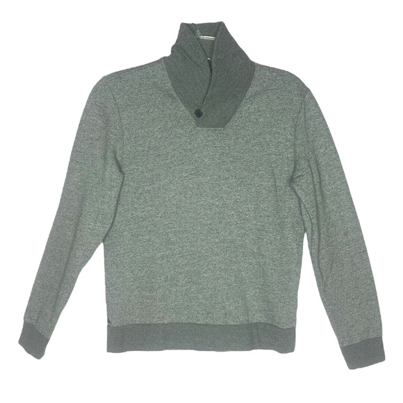 Untuckit Shirt Mens Medium Gray Collier Sweatshirt Heather‎ Shawl Collar Preppy - Picture 1 of 5